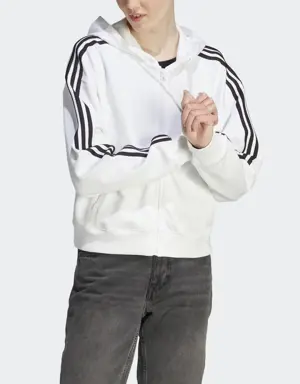Essentials 3-Stripes French Terry Bomber Full-Zip Hoodie