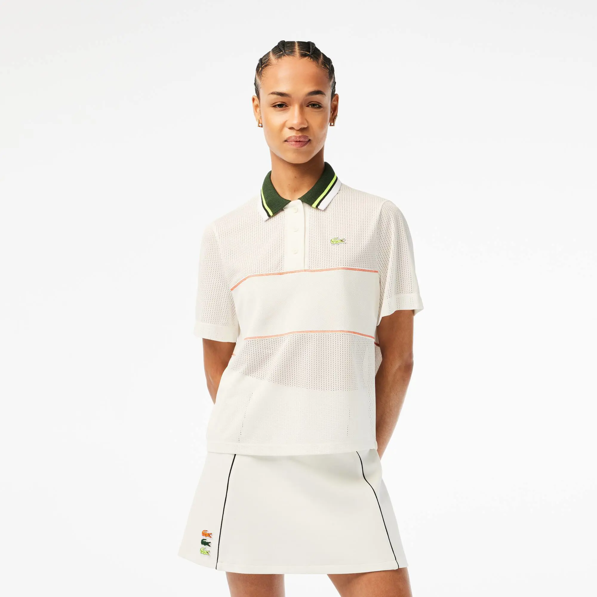 Lacoste Women’s Organic Cotton French Made Loose Cut Polo. 1