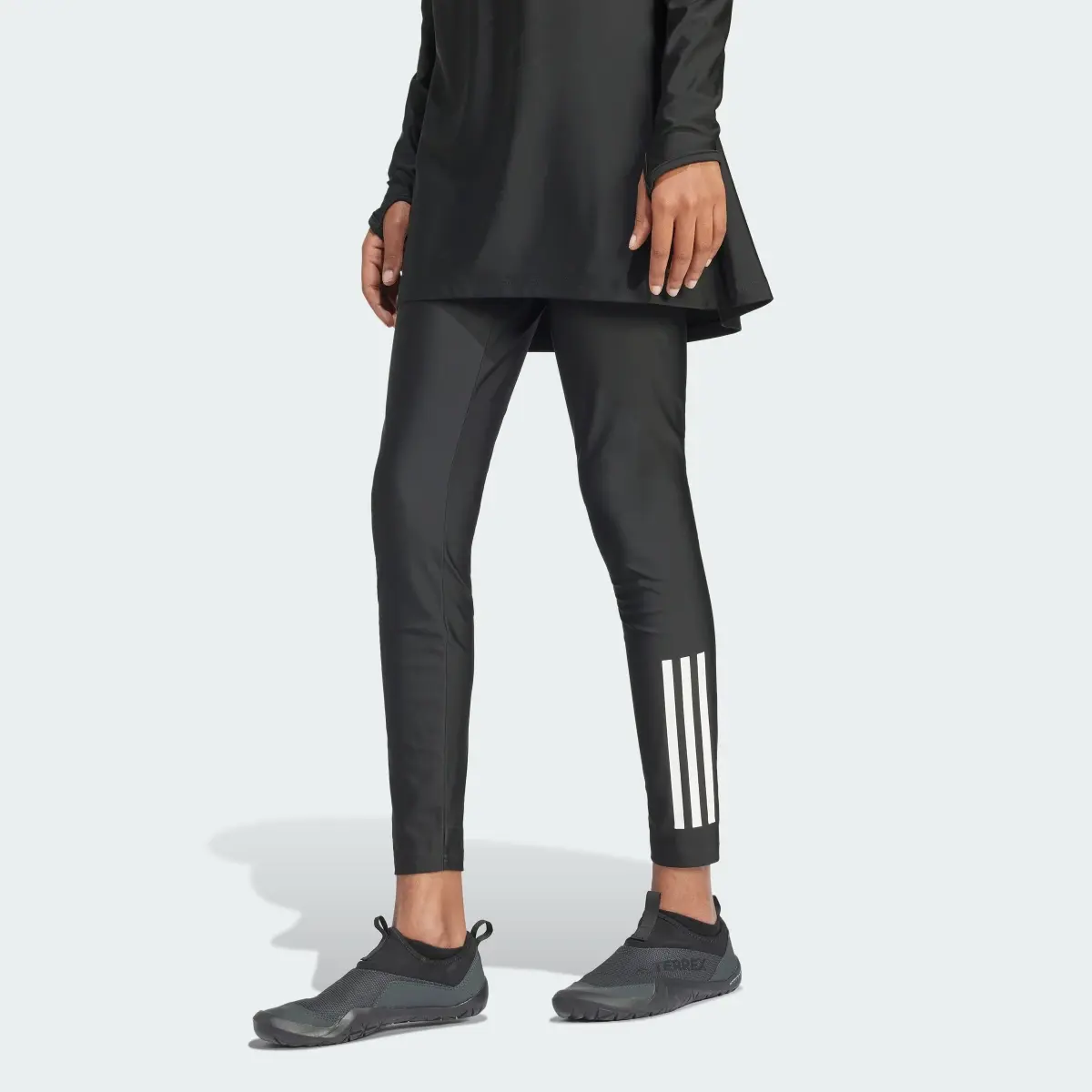 Adidas 3-Stripes Swim Leggings. 1