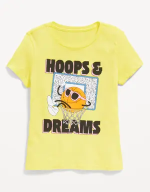 Short-Sleeve Graphic T-Shirt for Girls yellow