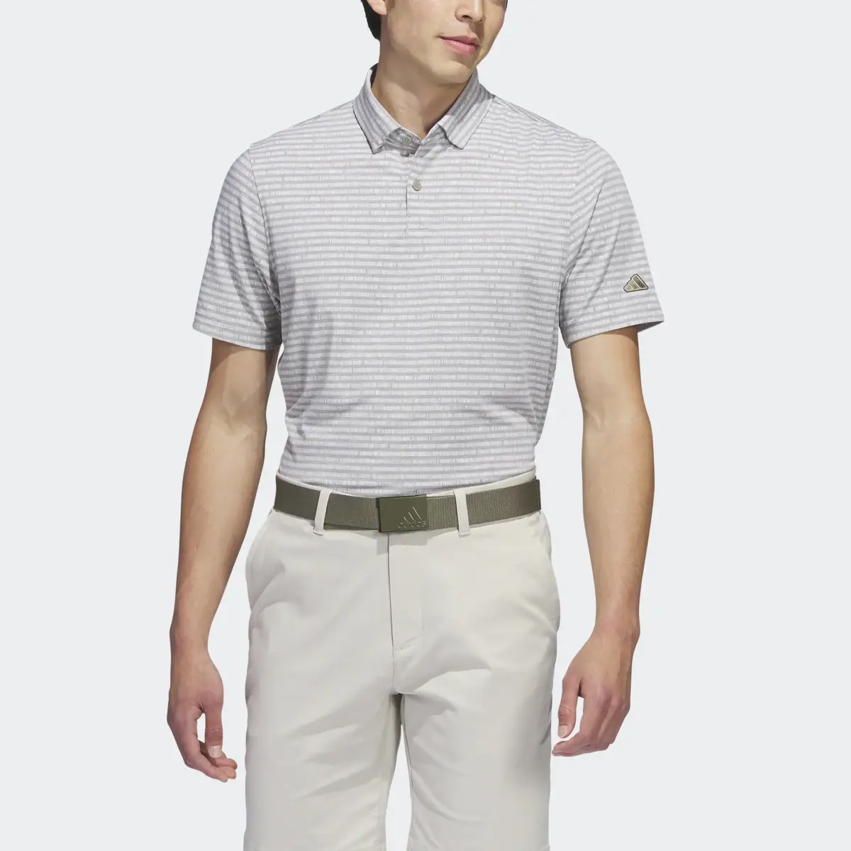 Adidas Go-To Striped Golf Polo Shirt. 1