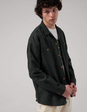 Tween Relaxed Fit Haki Kumaş Ceket