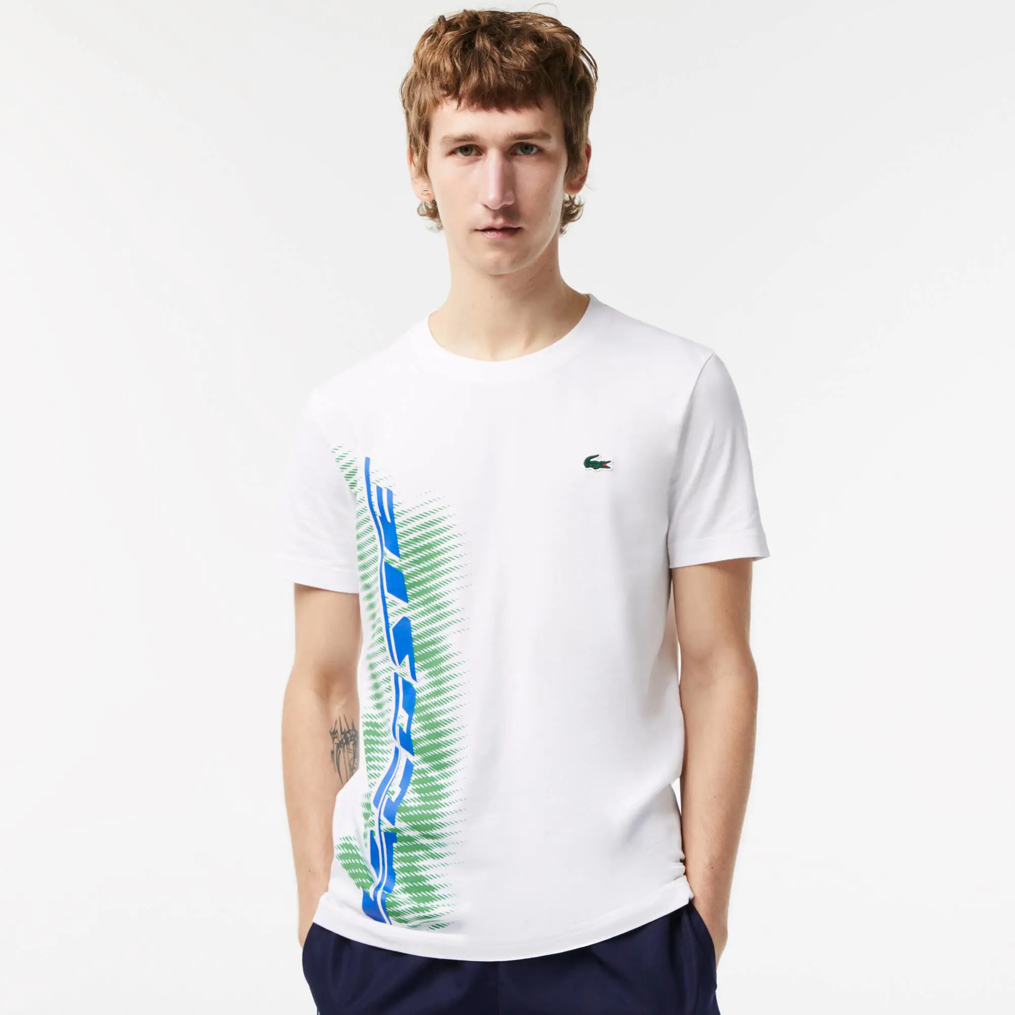 Lacoste Men’s Lacoste Sport Regular Fit T-shirt with Contrast Branding. 1