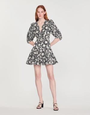 Short dress in embroidered fabric Login to add to Wish list