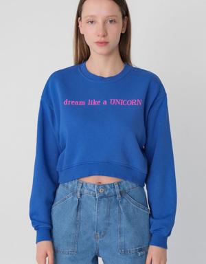 Dream Like A Unicorn Baskılı Sweatshirt
