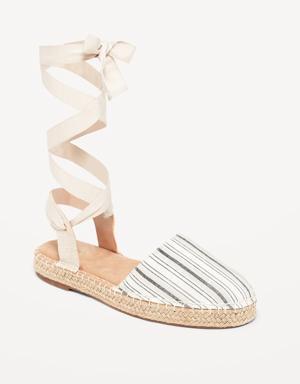 Old Navy Textile Lace-Up Espadrille Sandals for Women multi