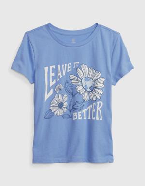 Kids Organic Cotton Graphic T-Shirt blue