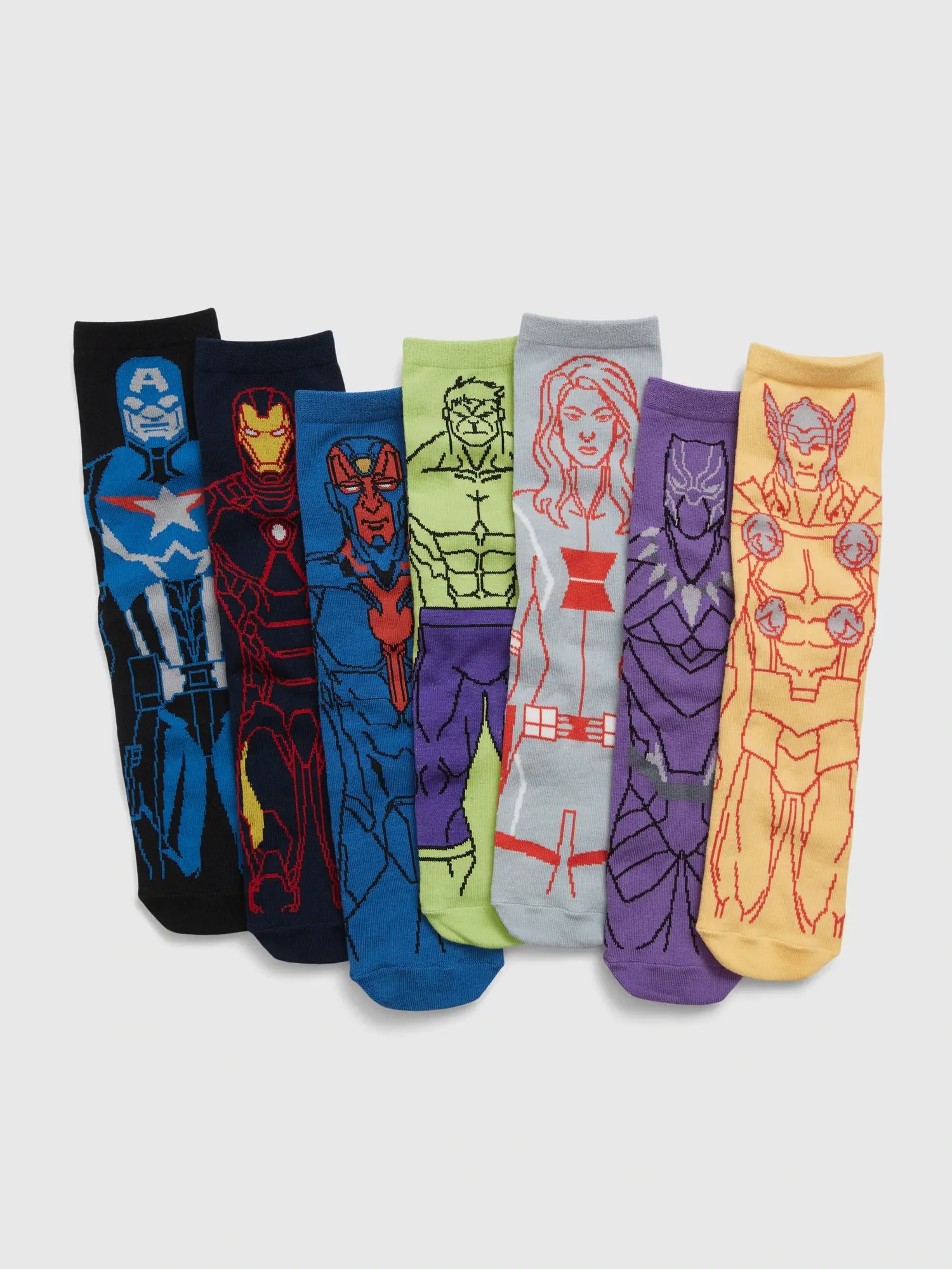 Gap Kids &#124 Marvel Avengers Crew Socks (7-Pack) multi. 1