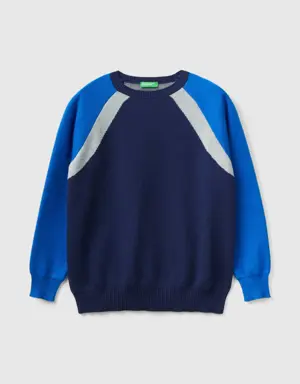 100% cotton color block sweater