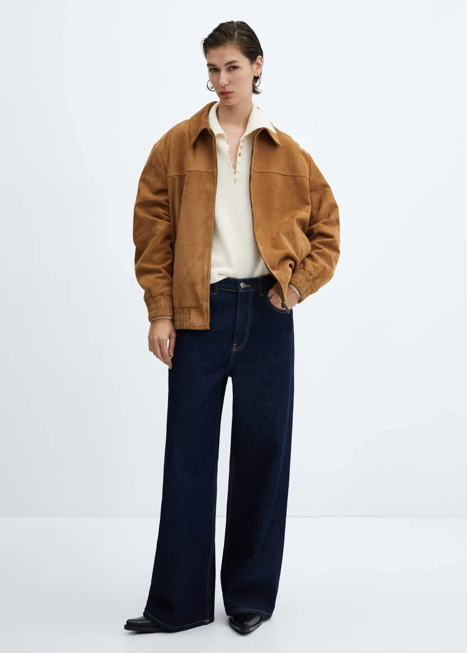 Mango Blouson bomber cuir. 2