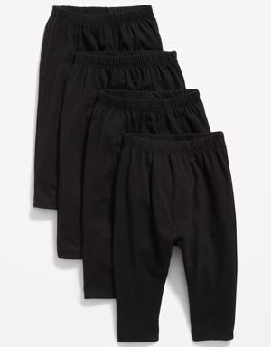 Unisex 4-Pack U-Shaped Jersey Pants for Baby black