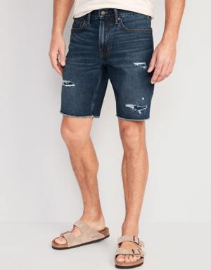 Slim Built-In Flex Cut-Off Jean Shorts for Men -- 9.5-inch inseam blue
