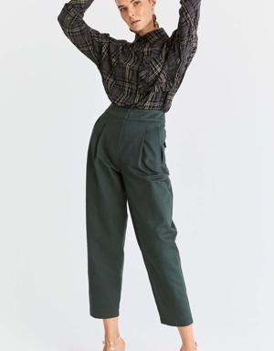 Cropped Boxy Fit Structured Pant