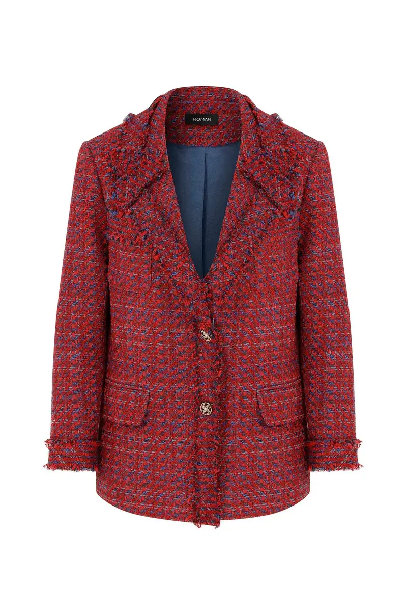 Roman Detailed Collar Jacket - Red - 4 / ORIGINAL. 1