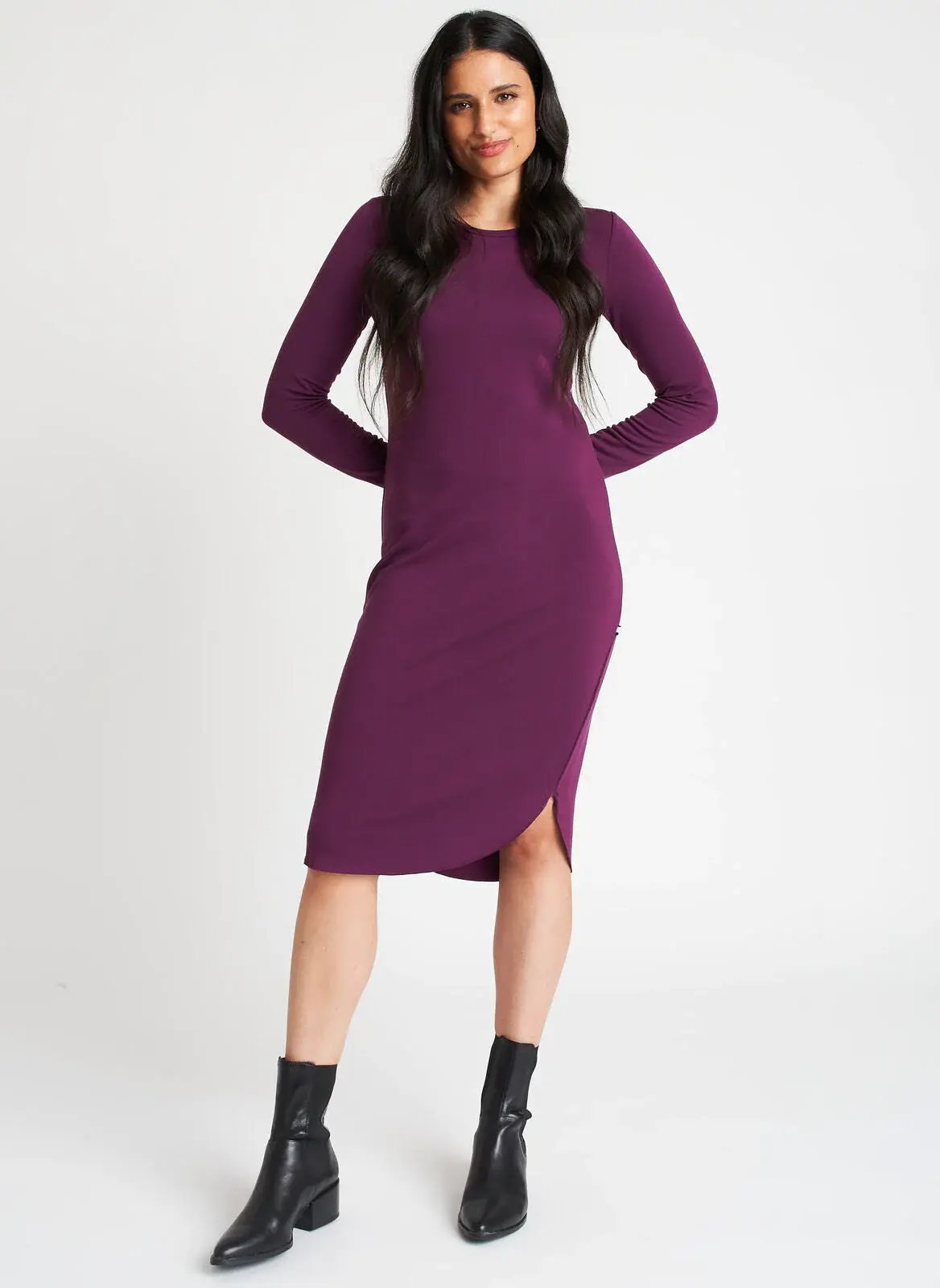 Kit And Ace Good Feels Brushed Crewneck Dress. 1