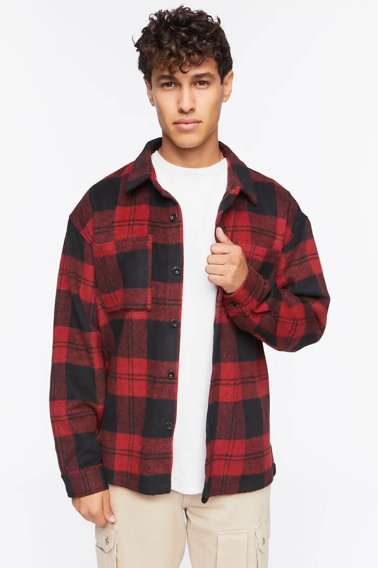 Forever 21 Forever 21 Plaid Button Up Shirt Red/Black. 1