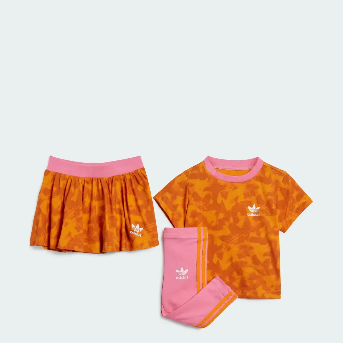 Adidas Summer Allover Print Skirt Tee Set. 1