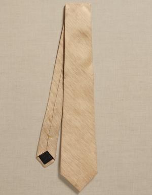 Spina Italian Linen-Silk Tie beige