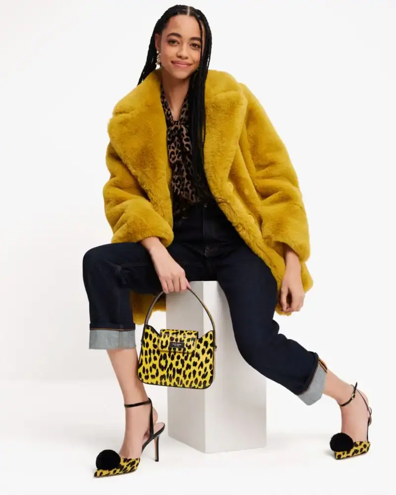 Kate Spade Plush Faux Fur Jacket. 1