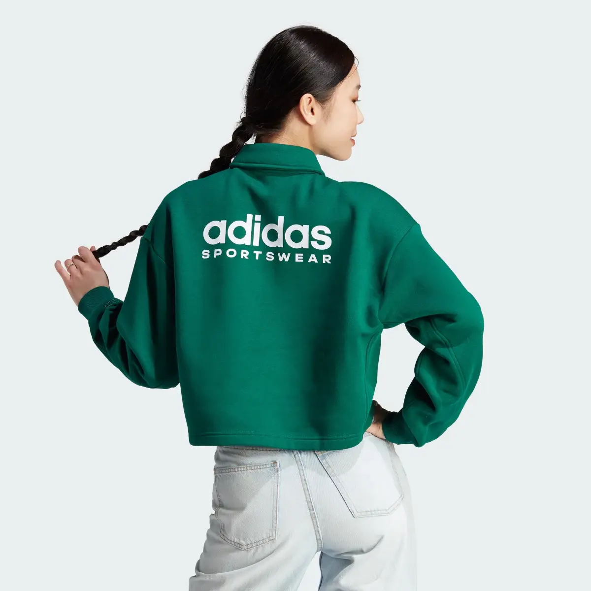 Adidas All SZN Fleece Graphic Polo Sweatshirt. 3