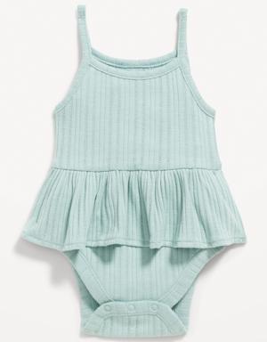 Sleeveless Pointelle-Knit Peplum Bodysuit for Baby blue