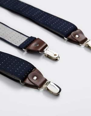 Adjustable elastic straps with leather details