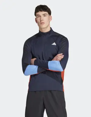 Playera Manga Larga Training Colorblock Quarter-Zip