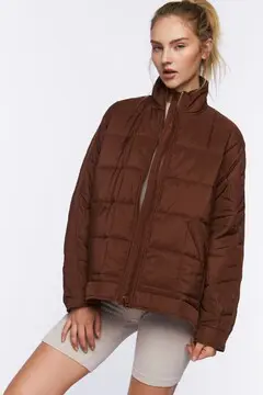 Forever 21 Forever 21 Active Quilted Puffer Jacket Turkish Coffee. 2