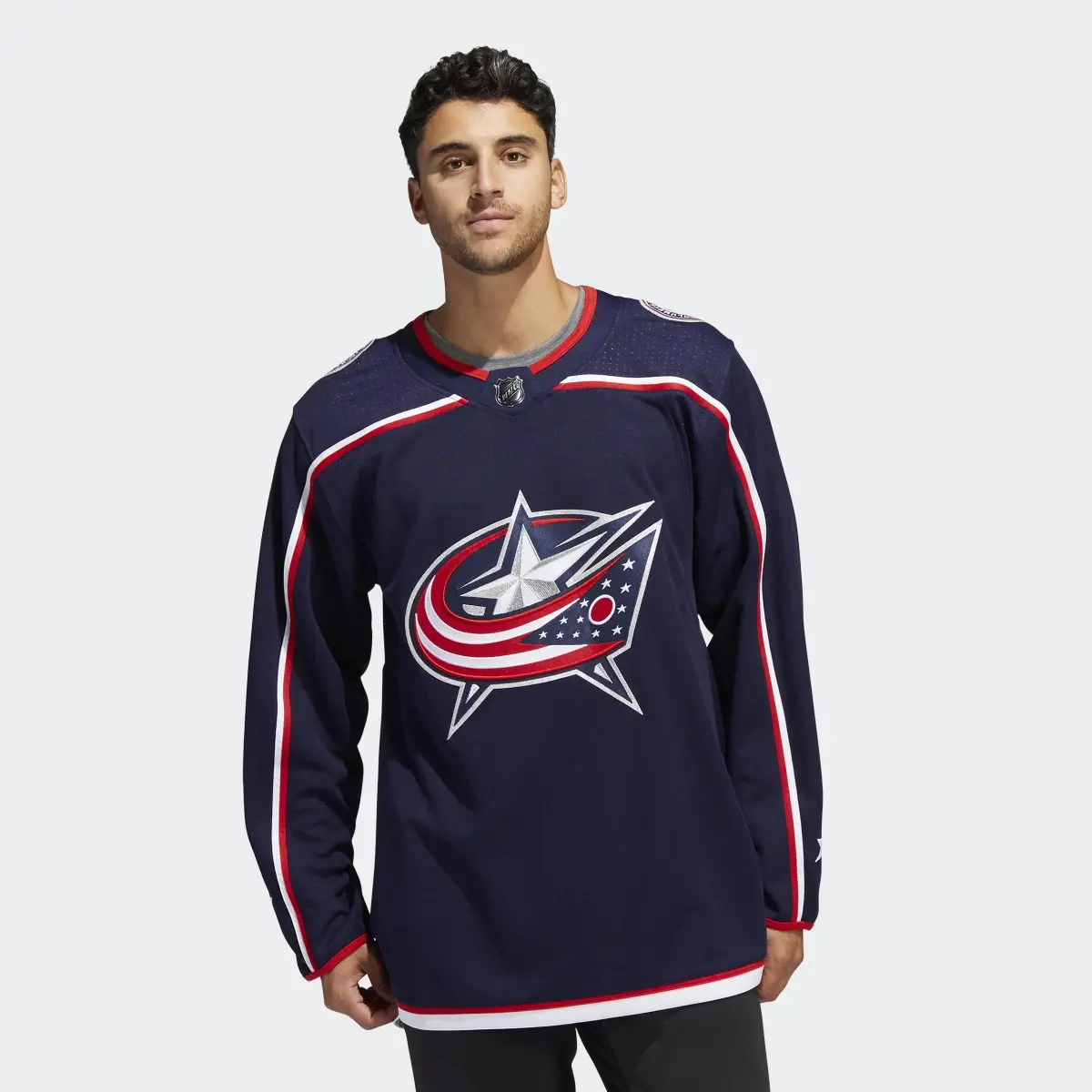 Adidas Blue Jackets Home Authentic Jersey. 2