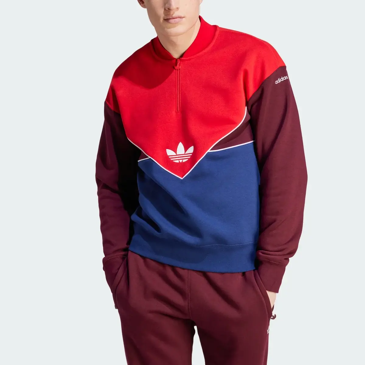 Adidas Adicolor Seasonal Archive Half-Zip Crew Sweatshirt. 1