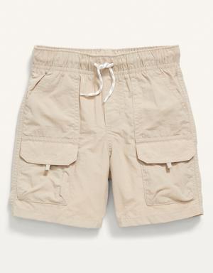 Functional-Drawstring Cargo Shorts for Toddler Boys beige