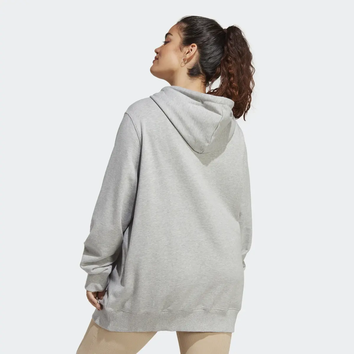 Adidas Essentials Linear Full-Zip French Terry Hoodie (Plus Size). 3