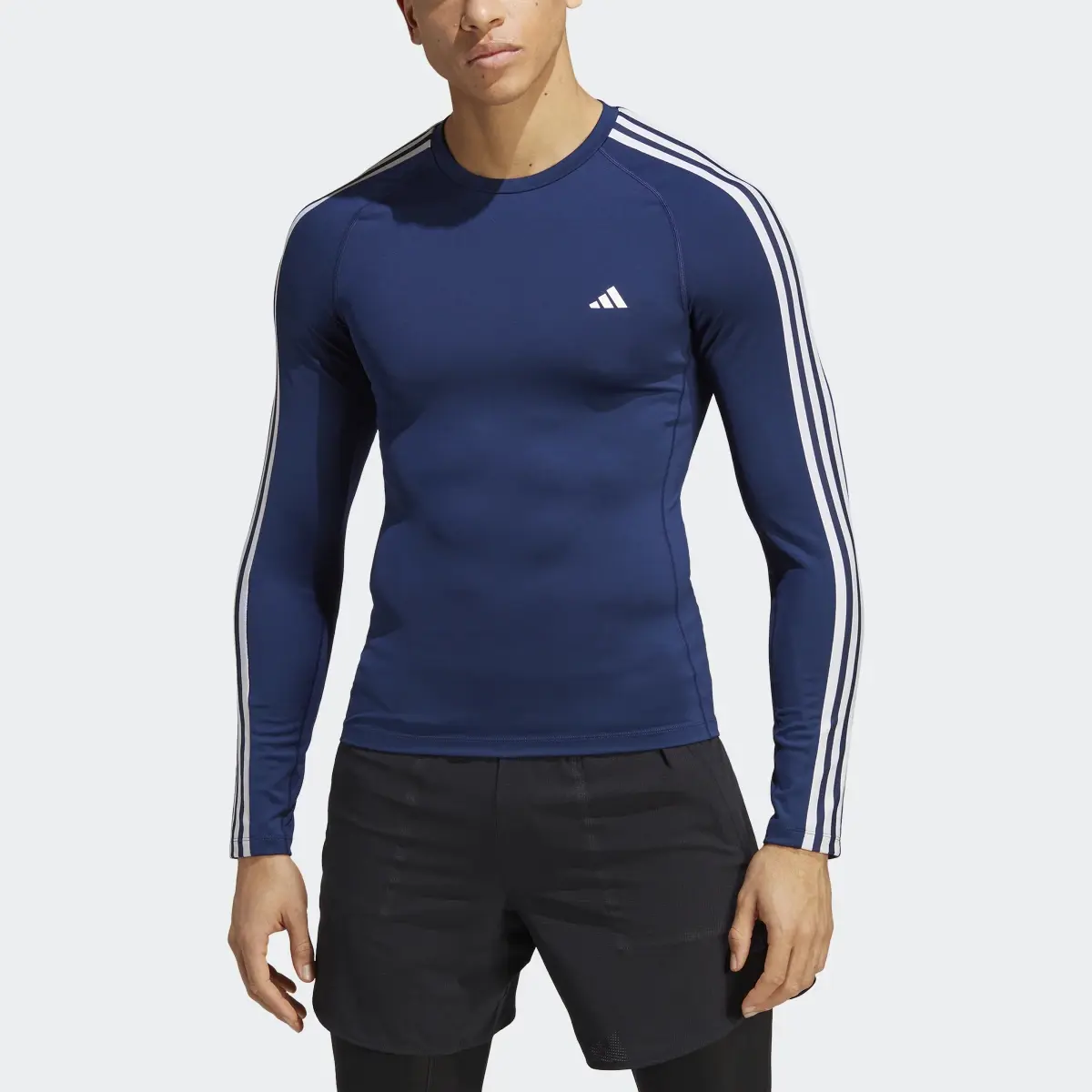 Adidas Techfit 3-Stripes Training Long Sleeve Tee. 1