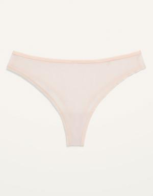 Mesh Thong Underwear for Women pink