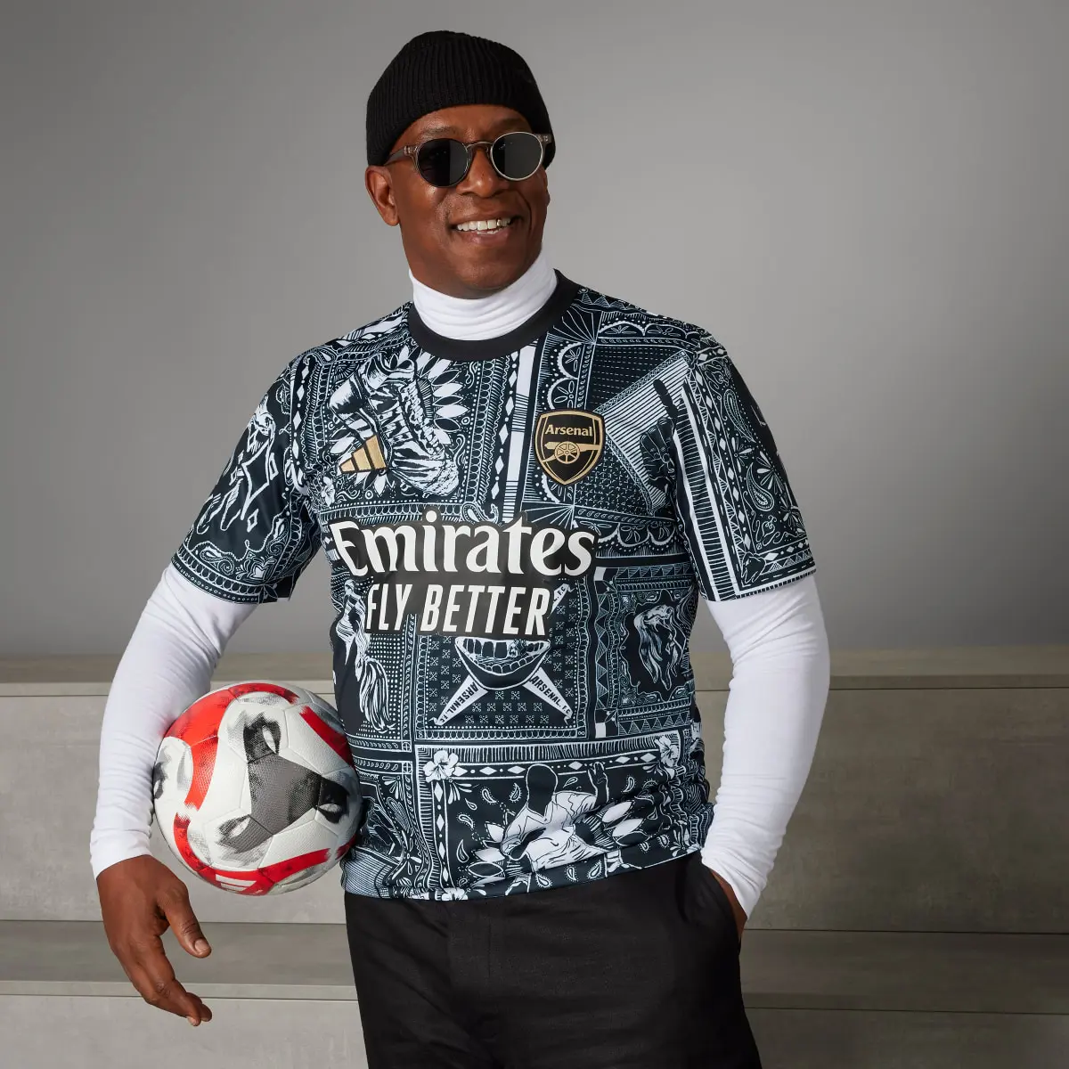 Adidas Maillot d'échauffement Arsenal Ian Wright. 1