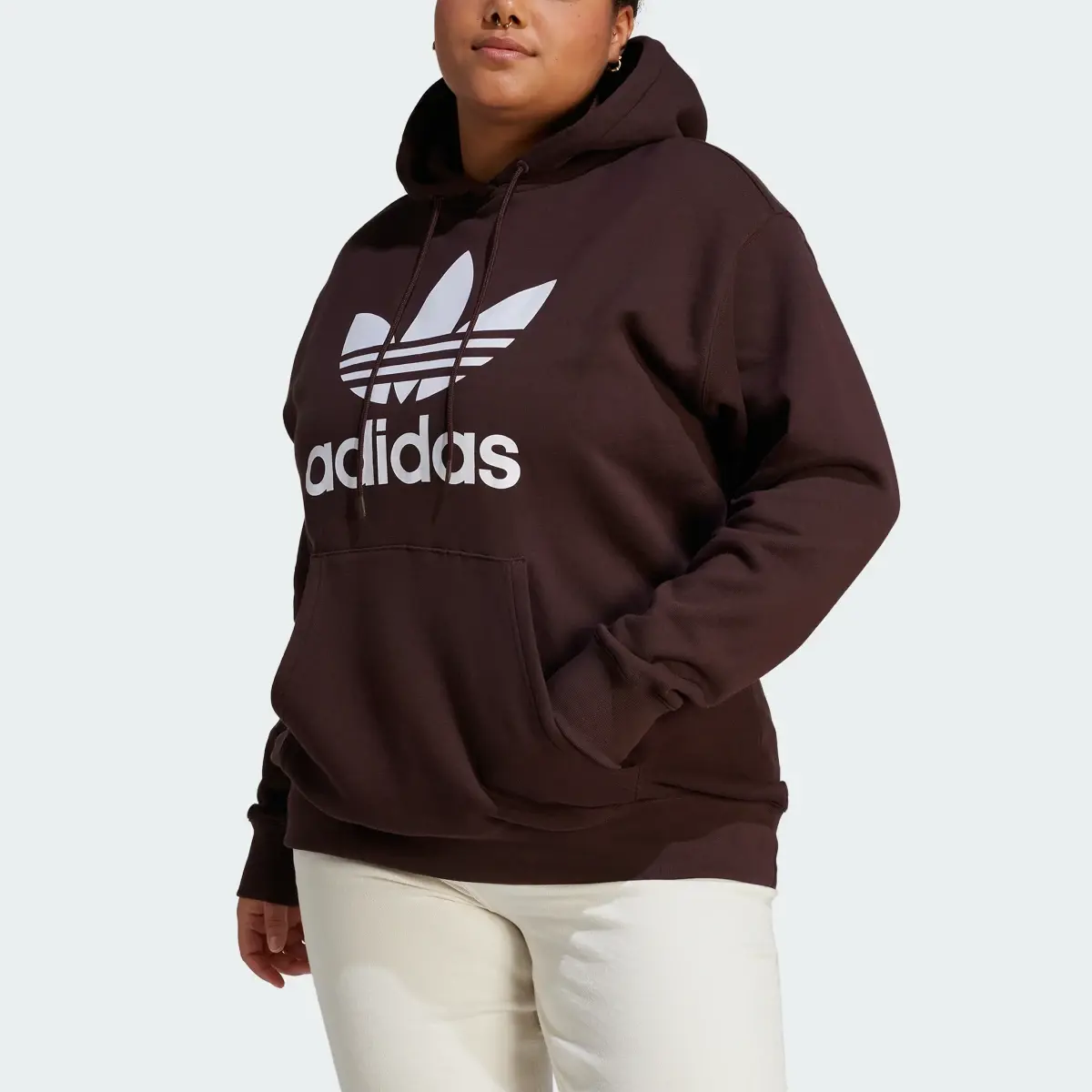 Adidas Adicolor Trefoil Hoodie (Plus Size). 1