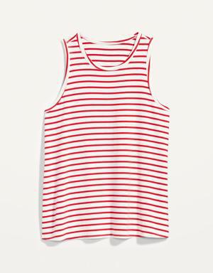 Old Navy Sleeveless Luxe Striped T-Shirt for Women red