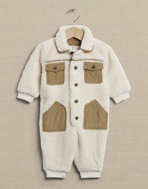 Sherpa One-Piece for Baby white