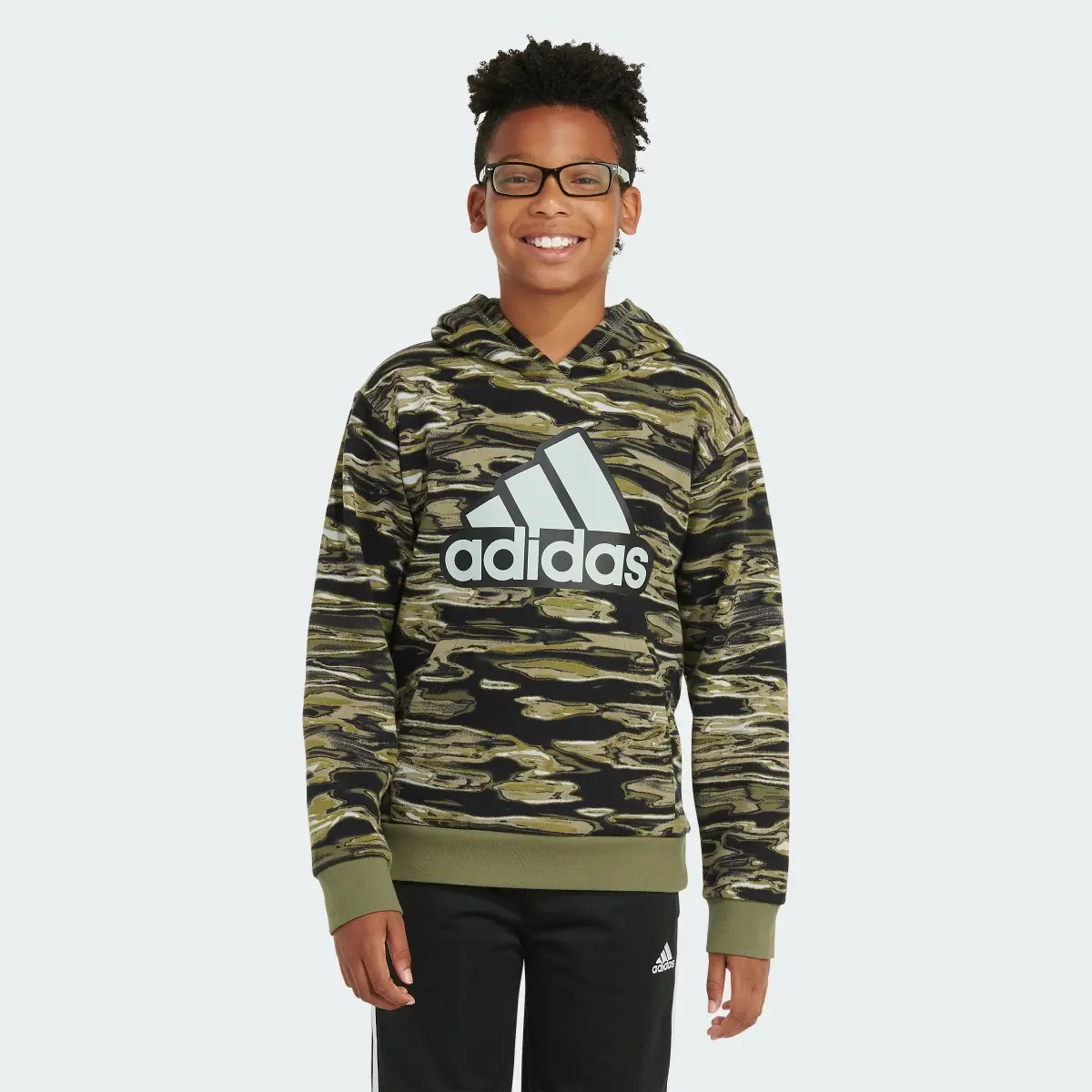 Adidas Long Sleeve Liquid Camo Printed Pullover Hoodie. 1