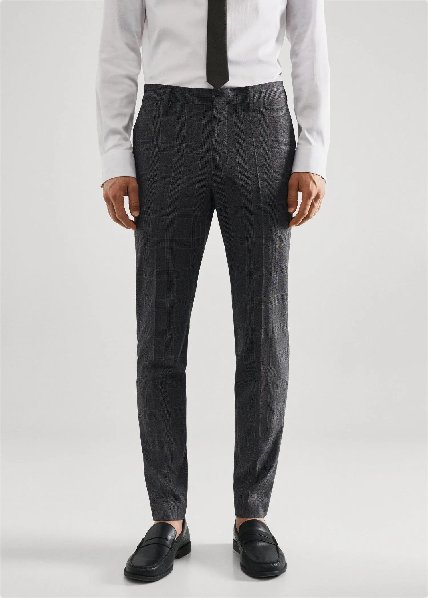 Mango Super slim-fit Tailored check trousers. 2