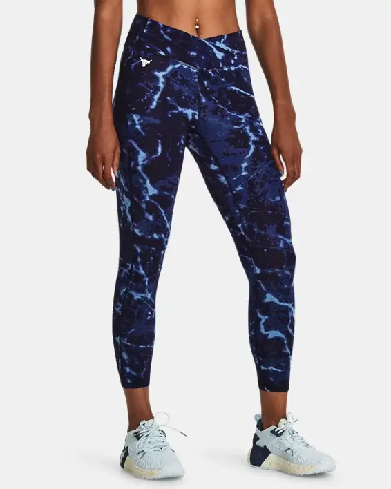 Under Armour Women's Project Rock Crossover Lets Go Printed Ankle Leggings. 1