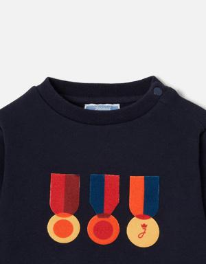 Madalya Tasarımlı Erkek Bebek Sweatshirt