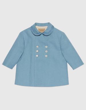 Baby cotton linen coat with embroidery