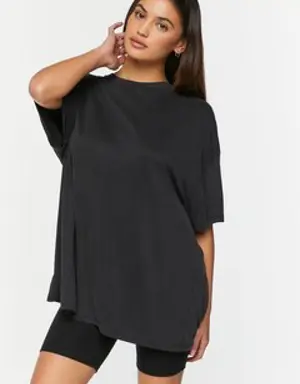 Forever 21 Relaxed Short Sleeve Crew Tee Black