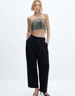 Fringed cropped top