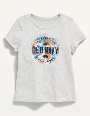 Old Navy Short-Sleeve Logo-Graphic T-Shirt for Girls gray