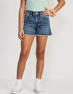 Old Navy High-Waisted Frayed-Hem Jean Shorts for Girls blue