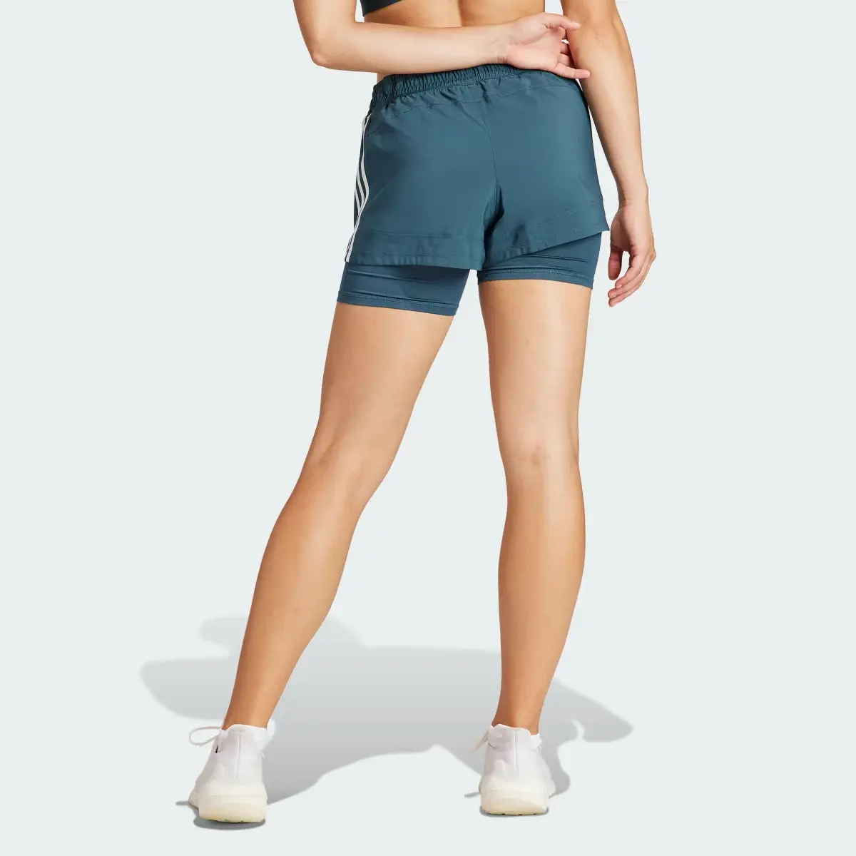 Adidas Pacer 3-Stripes Woven Two-in-One Shorts. 2