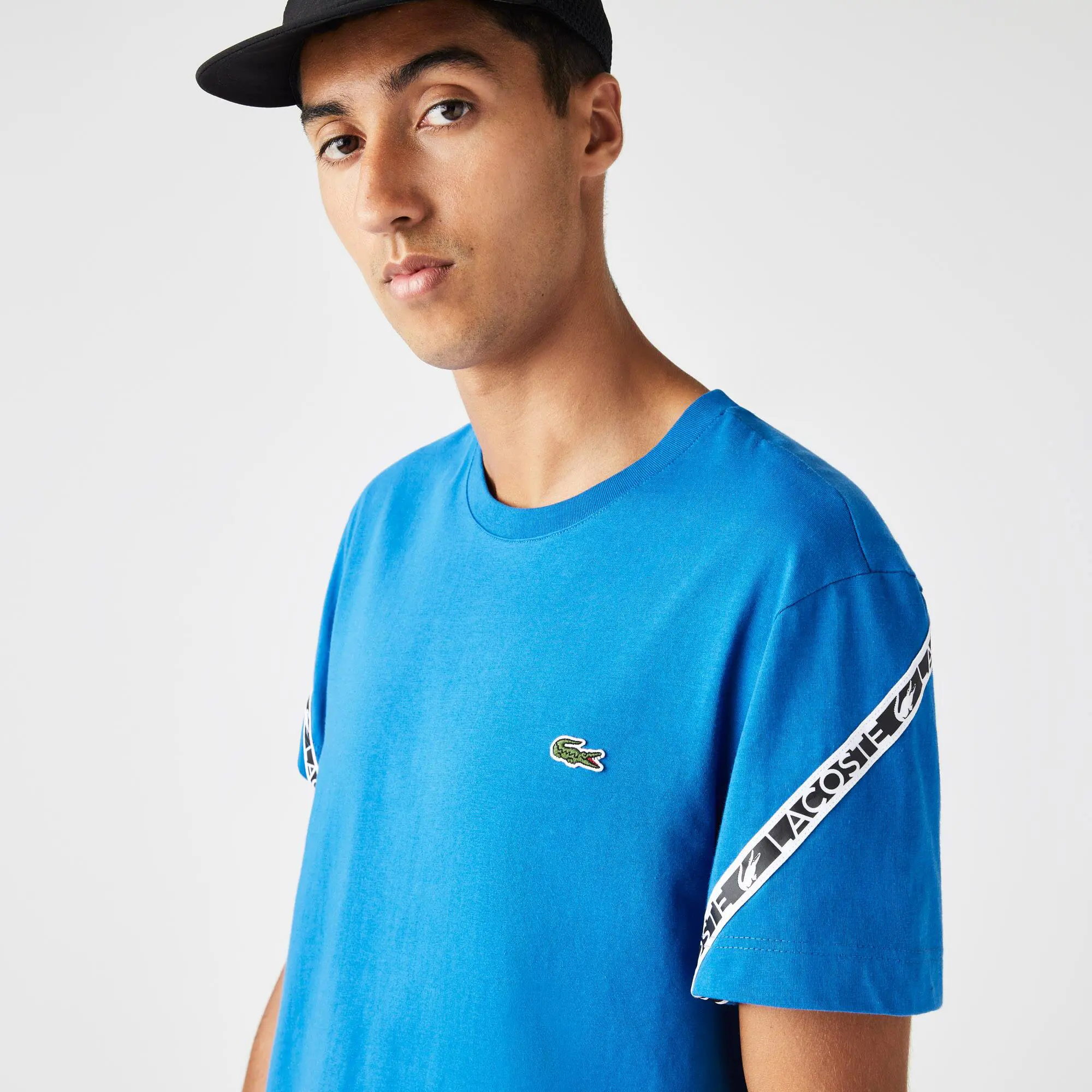 Lacoste T-shirt regular fit de riscas estampadas Lacoste para homem. 1