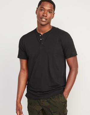 Beyond 4-Way Stretch Henley T-Shirt for Men black
